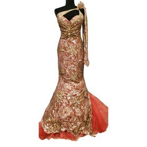 Luxurious Couture Designer Party Prom Wedding Evening Cocktail Runway Gown Dress